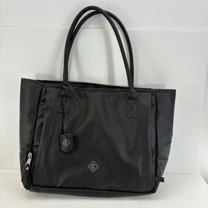 GWG Concealed Carry Black Pebble Grain‎ Tote Bag Camo Interior Insulated Pocket